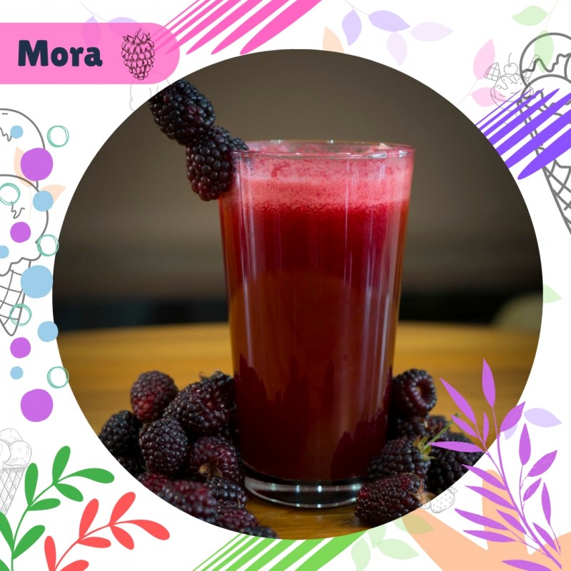 Jugo de mora en leche