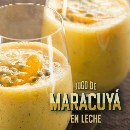 Jugo de maracuya en leche 